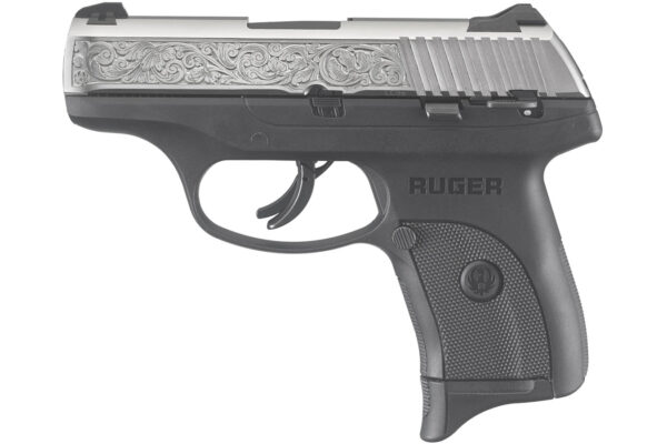 Ruger LC9s 9mm Engraved Nickel Carry Conceal Pistol with Thumb Safety