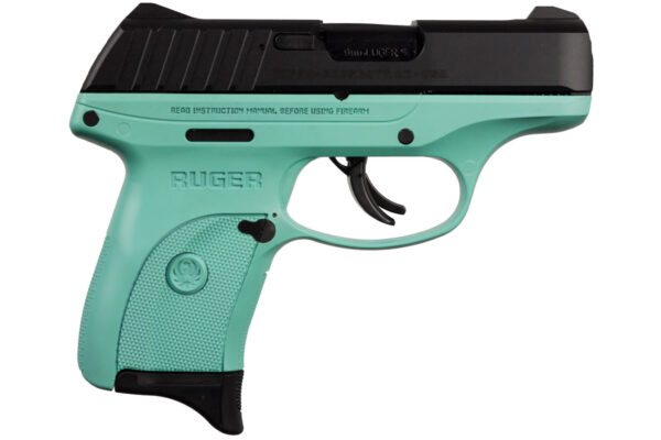 Ruger EC9s 9mm Striker-Fired Pistol with Turquoise Grip Frame