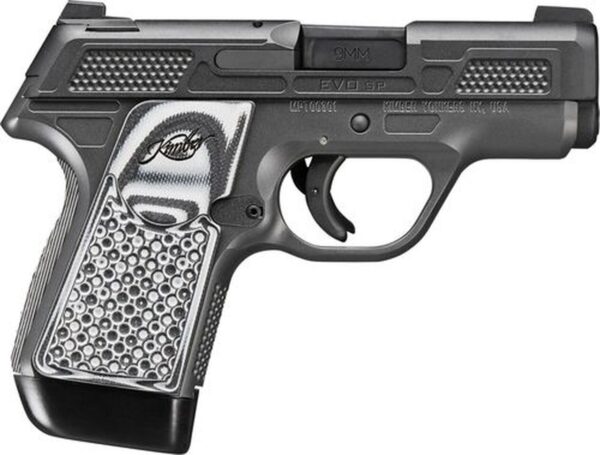 Kimber EVO SP CS Custom Shop 9mm, 3" Barrel, Tritium Night Sights, Striker Fired, Gray-Black G10 Grips, Stiplex, 7rd Mag